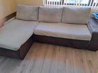 Разтегателен ъглов диван с възглавници, почте нов!