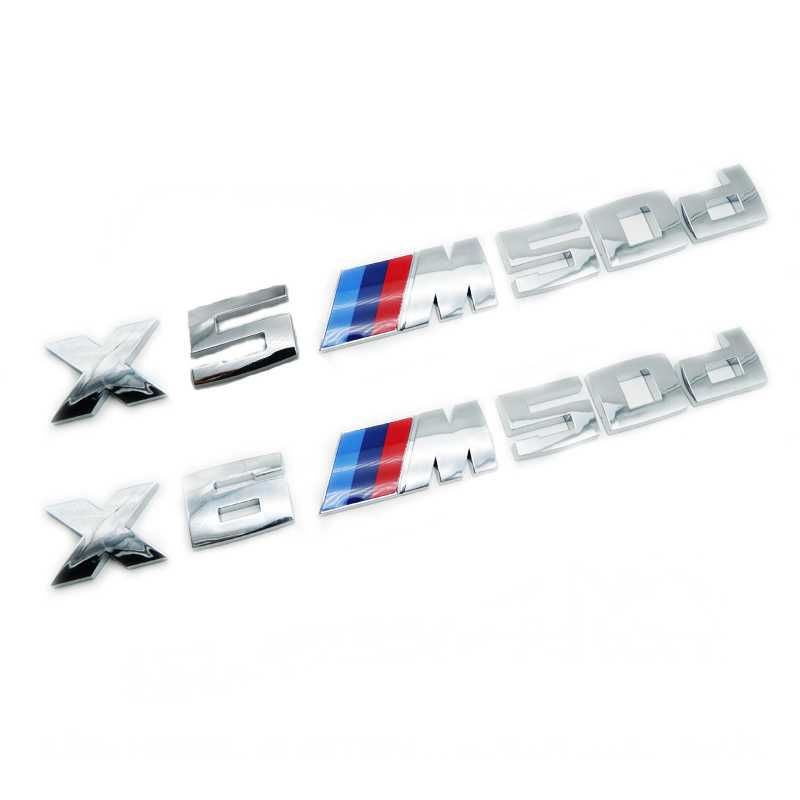 Emblema spate portbagaj BMW X5 M50d , X6 M50d, negru sau chrom