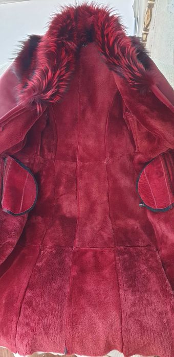 Haină elegantă guler vulpe