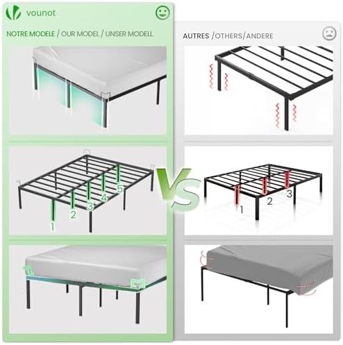 Легло 160 x 200 см, здрава метална рамка за легло с ламелна основа