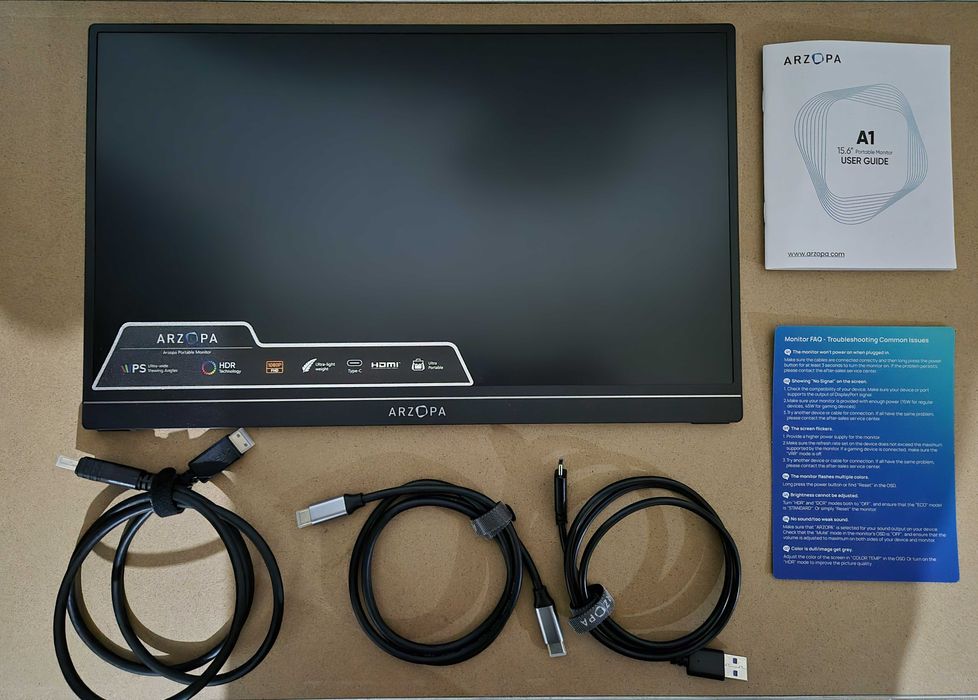 Monitor Portabil  ARZOPA A1  15.6" 1080p Full HD - NOU!