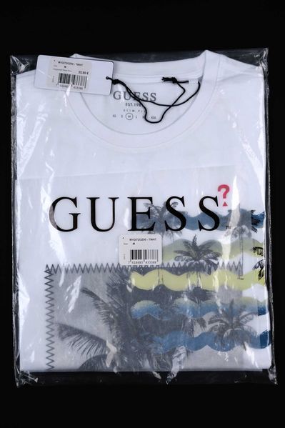 ПРОМО GUESS- М и L - Оригинална мъжка бяла тениска