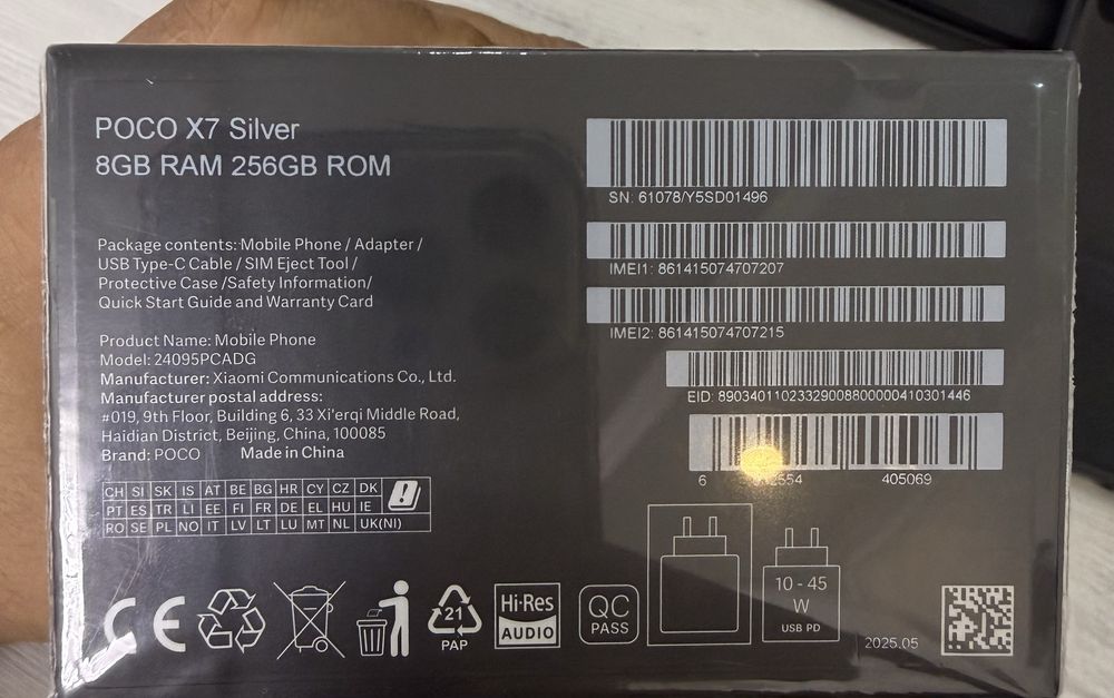 Xiaomi POCO X7 5 G yengi 1 kun xam tutmadm