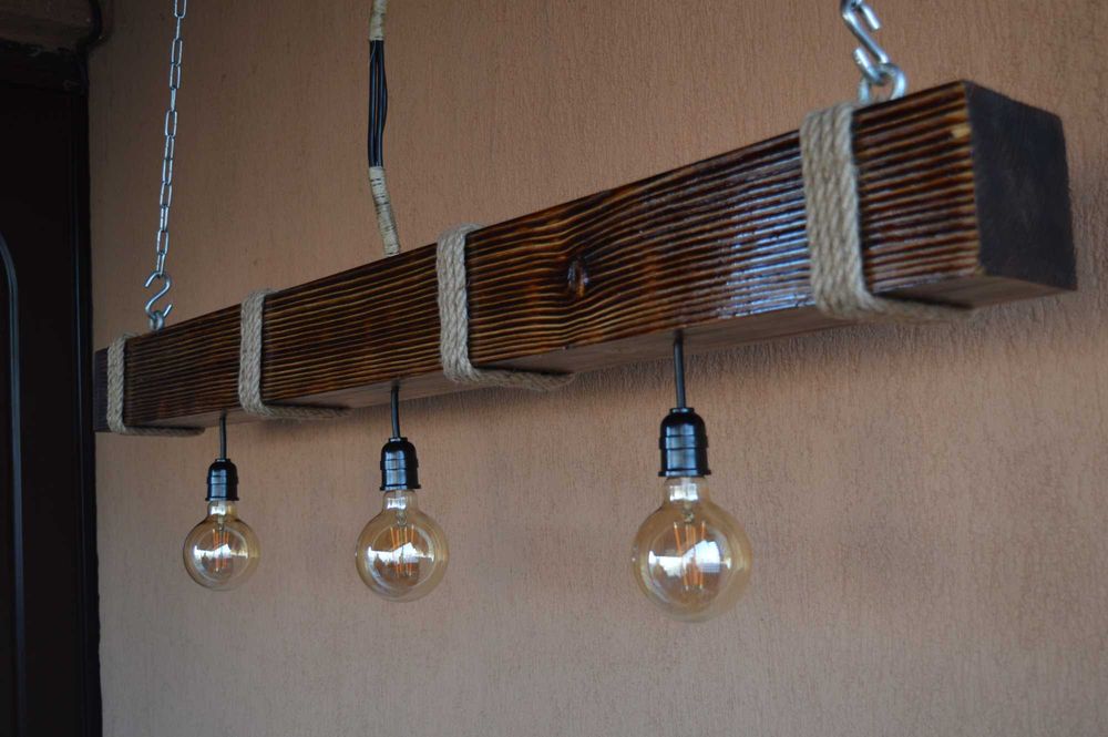 Iluminat și mobilier grădină, unicat, handmade, din lemn masiv