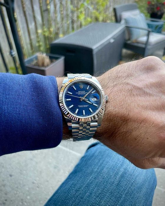 Часовници Rolex Datejust 41mm сребристо/синьо