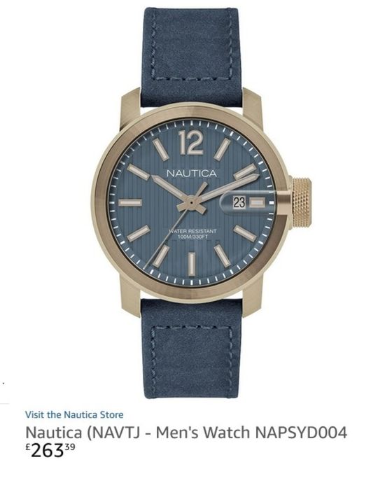 Ceas barbatesc Nautica Sydney NAPSYD004, Albastru-Bronz Piele, SIGILAT