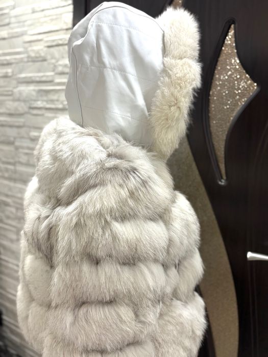 Палто от естествен косъм (лисица) и естествена кожа – 3 в 1