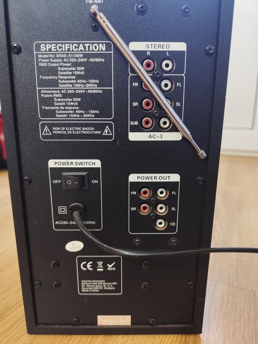 Boxe 5.1 Serioux SoundRise, 105W, Negru