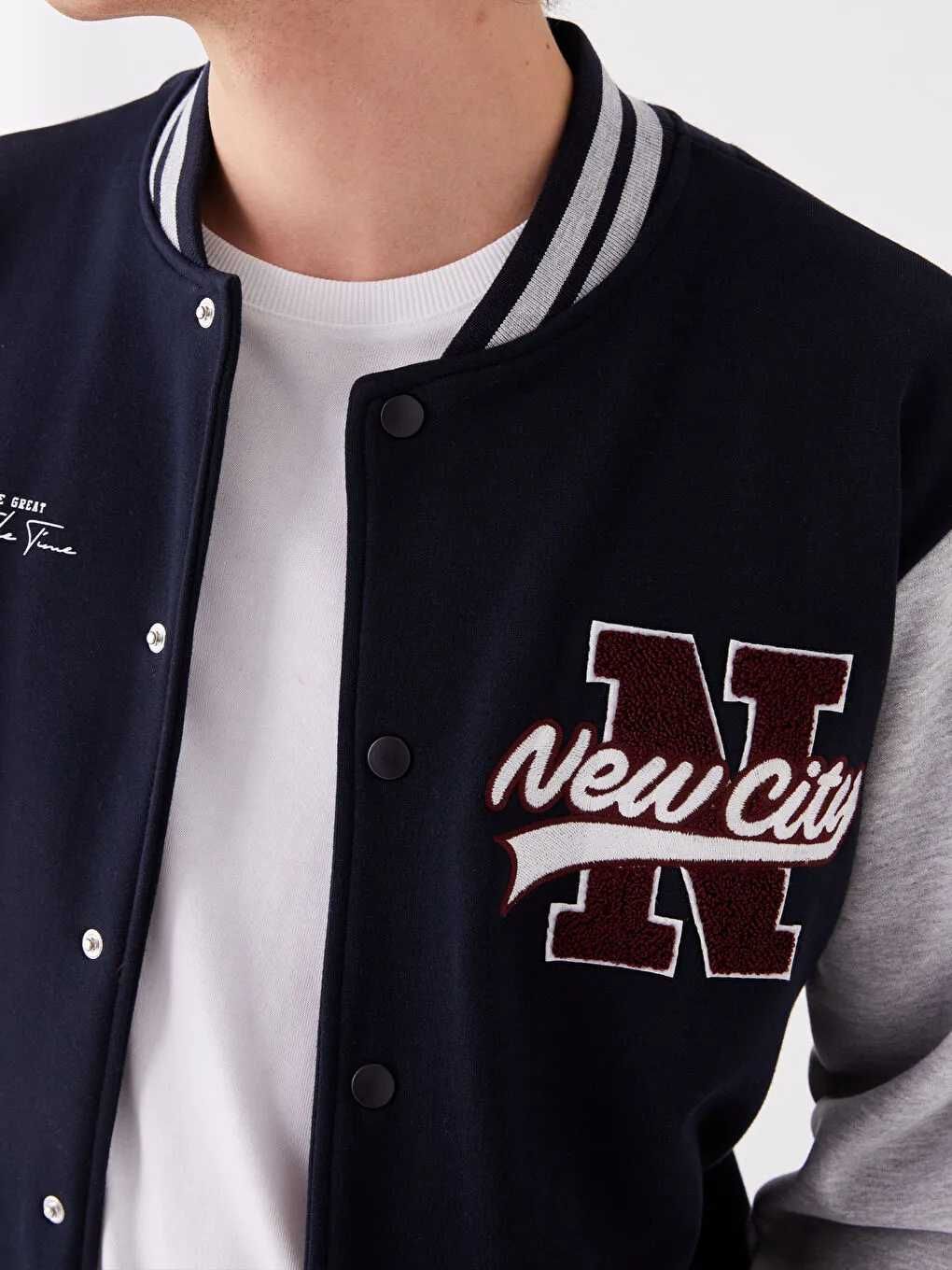 Jacheta Geaca Hanorac Bomber University S ALBASTRU Barbati LC WAIKIKI