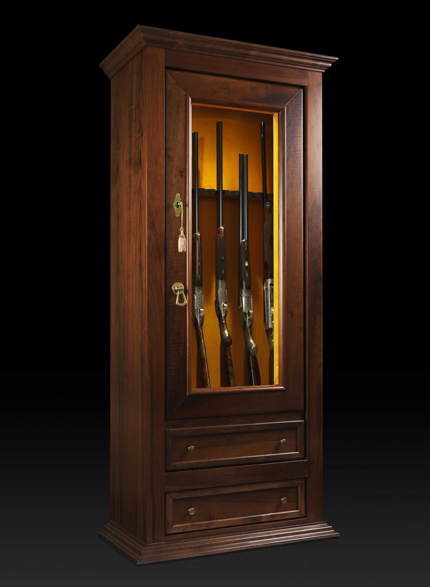 Dulap 12 arme cu vitrina, invelit in lemn masiv, Luxury