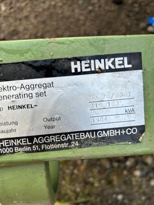 Generator Heinkel 70 kVA cu motor Fiat Aifo