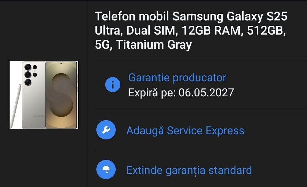 Samsung Galaxy S25 Ultra,512GB, 12GB RAM, 5G