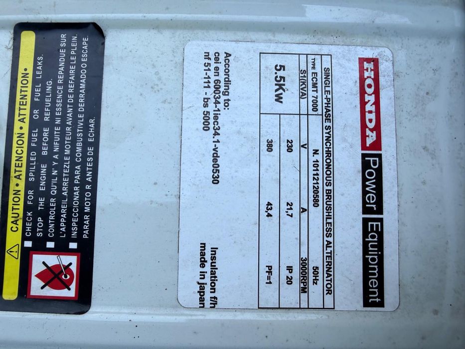 Vand generator curent Honda ECMT 7000