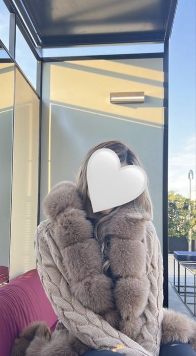 Cardigan-Îmblănit cu bana naturala vulpe