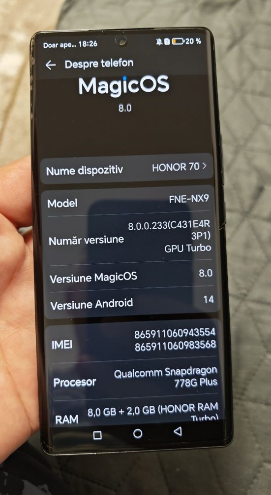 Honor 70 stare impecabilă