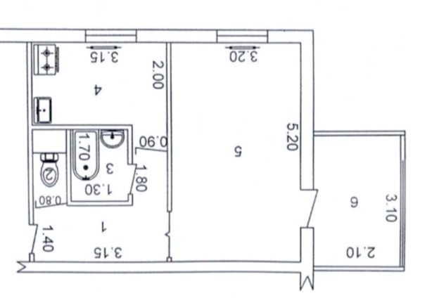1в2/5/5 38м2 Карасу-4 не торец с предчистовой отделкой