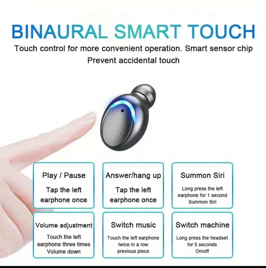 Casti wireless bluetooth TWS + docking incarcare