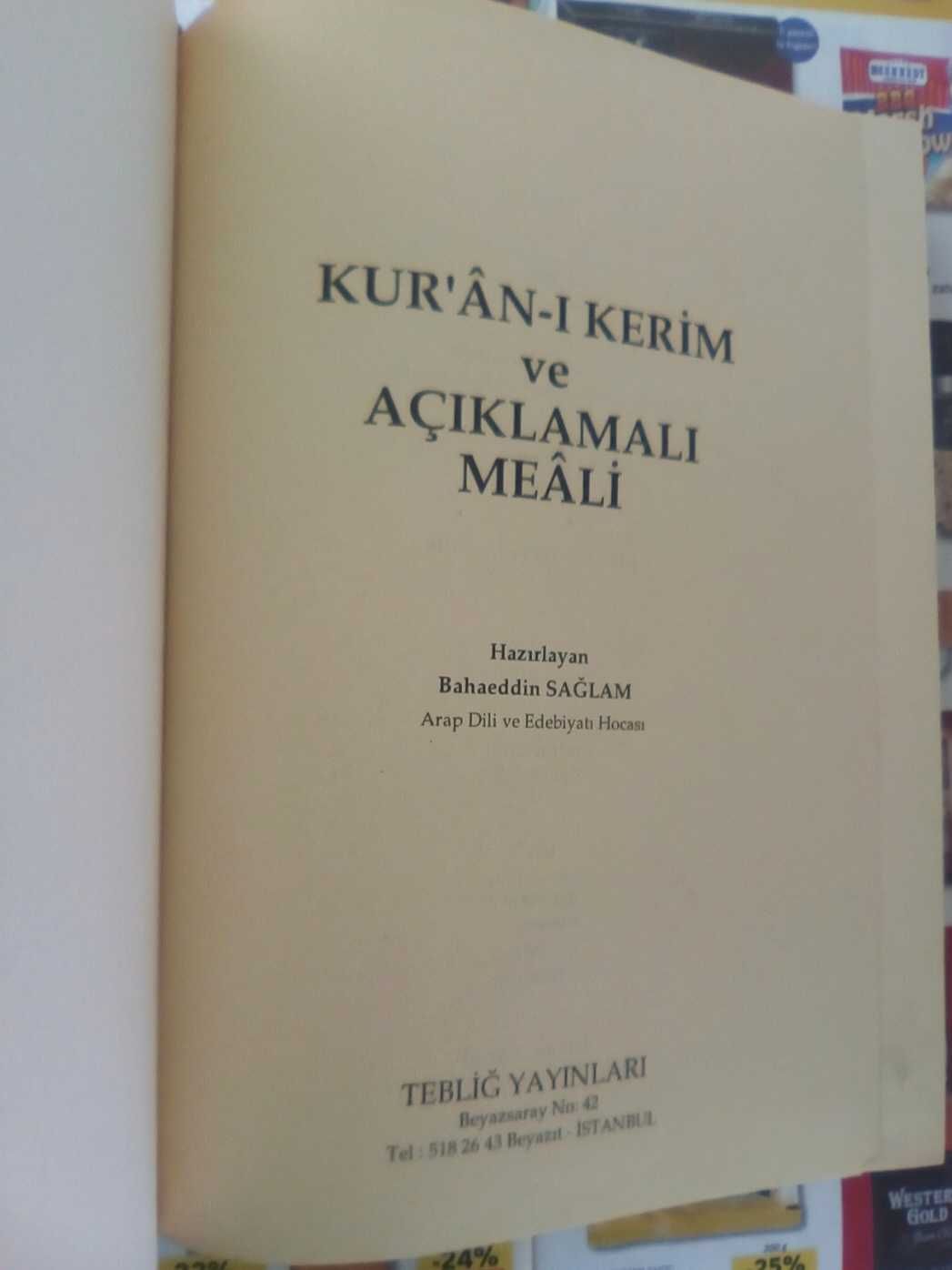 Coran Turcesc legat în piele cu pagini aurite și cu casetă din piele