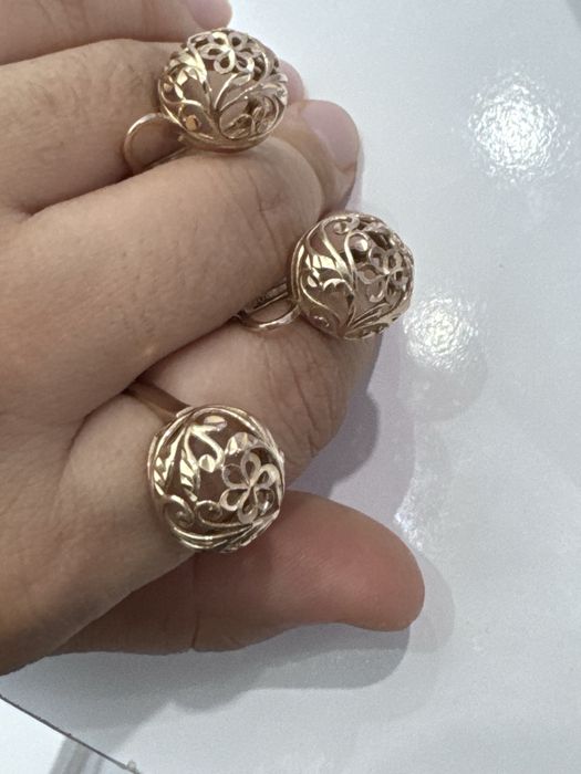 Золото компллект набор Серги и колцьо