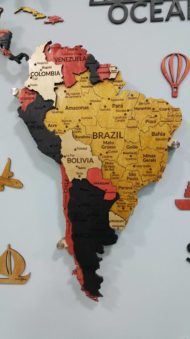 3D Yog‘och Dunyo Xaritalari, 3d karta mira, 3д карта мира