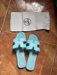 Papuci Hermes bleu