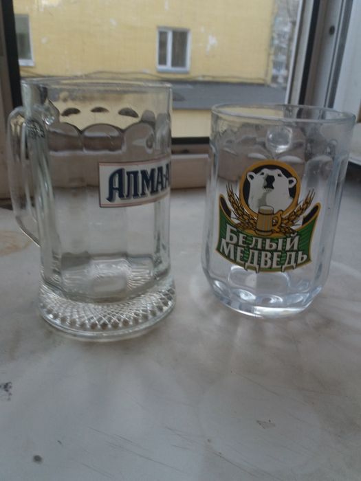 Пивные кружки по  2000 тенге сервизы фужеры тарелки