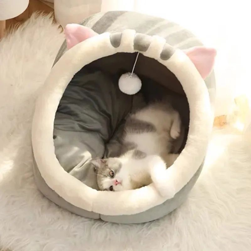 Домик Для Домашних Кошек Моющаяся Кровать Для Пещерных Кошек.