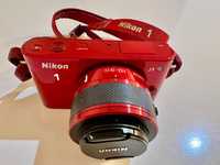 Cameră Mirrorless Nikon 1 J1, 10.1MP,Red + Obiective VR 10-30 & 30-110