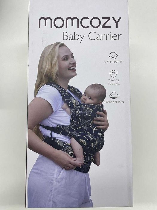 Бебешко кенгуру Momcozy PureHug, чист памучен слинг за 3-24 месеца