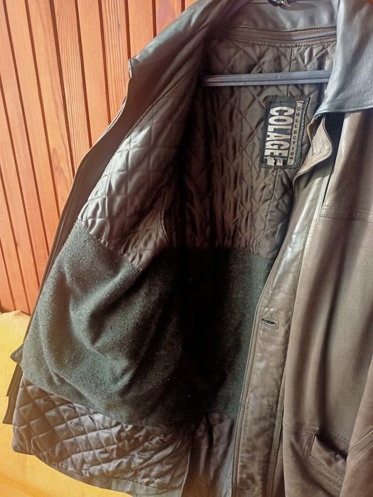 Зимно мъжко кожено палто