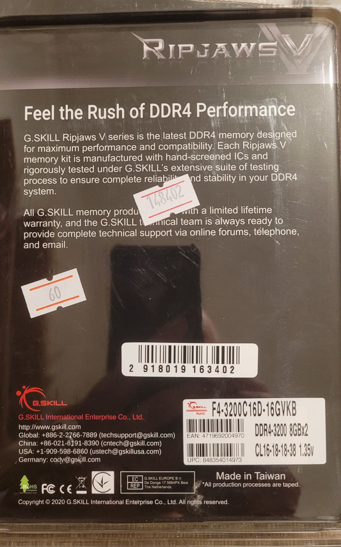 DDR4 Gskill Ripjaws 32 Gb (4х8)