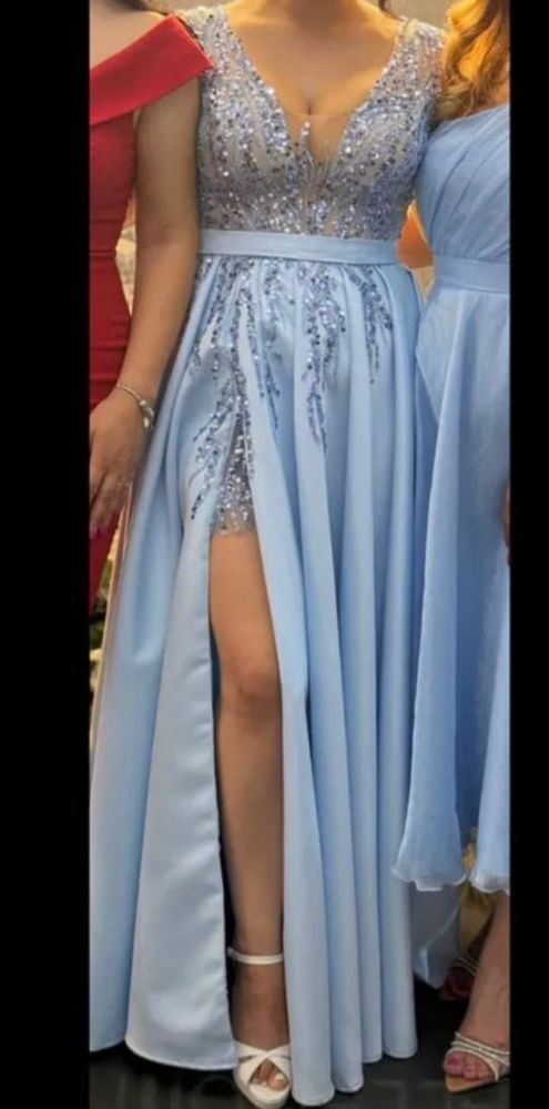 Rochie bleu lunga facuta la comanda