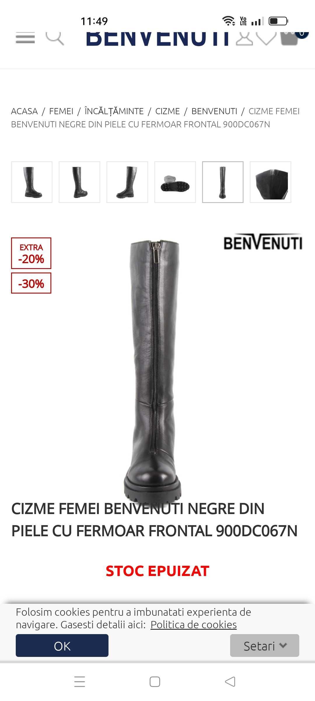 Vând cizme din  piele naturală mărimea 38 ,firma Benvenuti