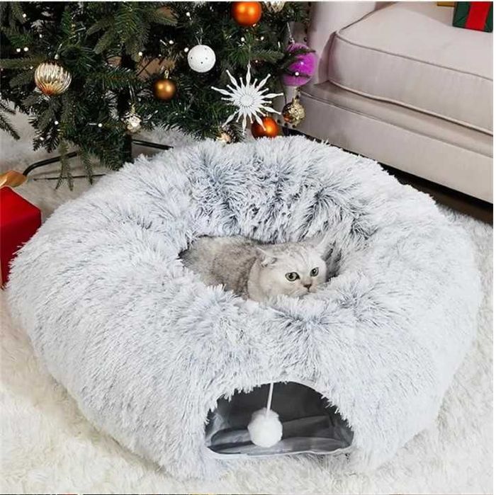 Топло легло и Тунел за котки 2 в 1 * Игра и уют * Къща Хралупа