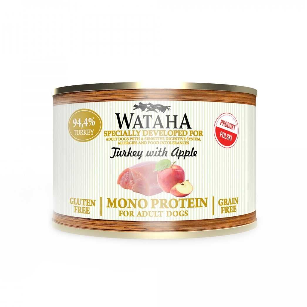 Conserva Wataha MONO PROTEIN Caine Adult, 94,4%Carne, Mar&Curcan, 200g