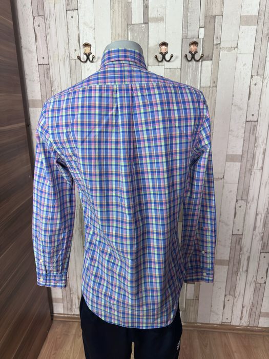 T-Shirt cămașă mânecă lungă carouri Ralph Lauren slim fit bumbac