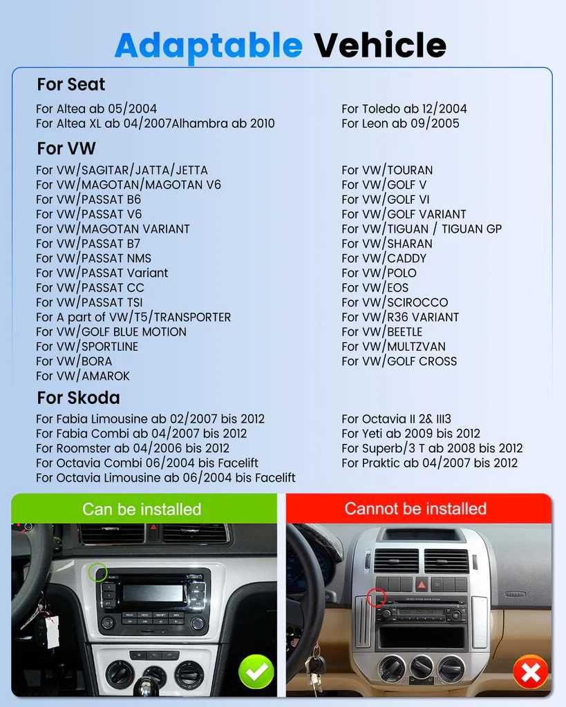 Navigatie VW Golf 5 6 Passat Polo Tiguan Touran Caddy Skoda Seat