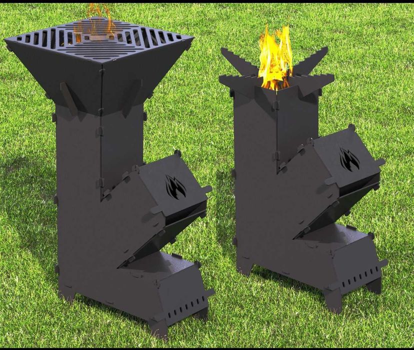 Soba tip racheta Rocket Stove Cnc  demontabila