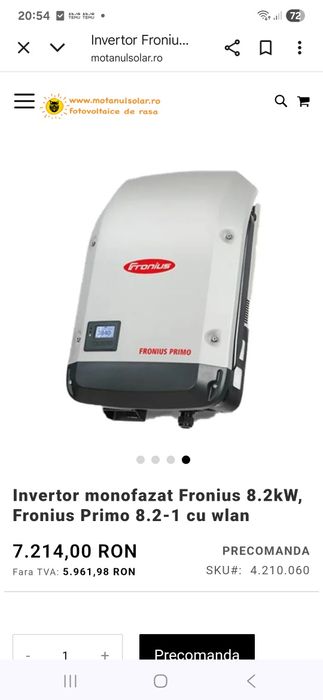 invertor fronius primo 8,2 monofazic