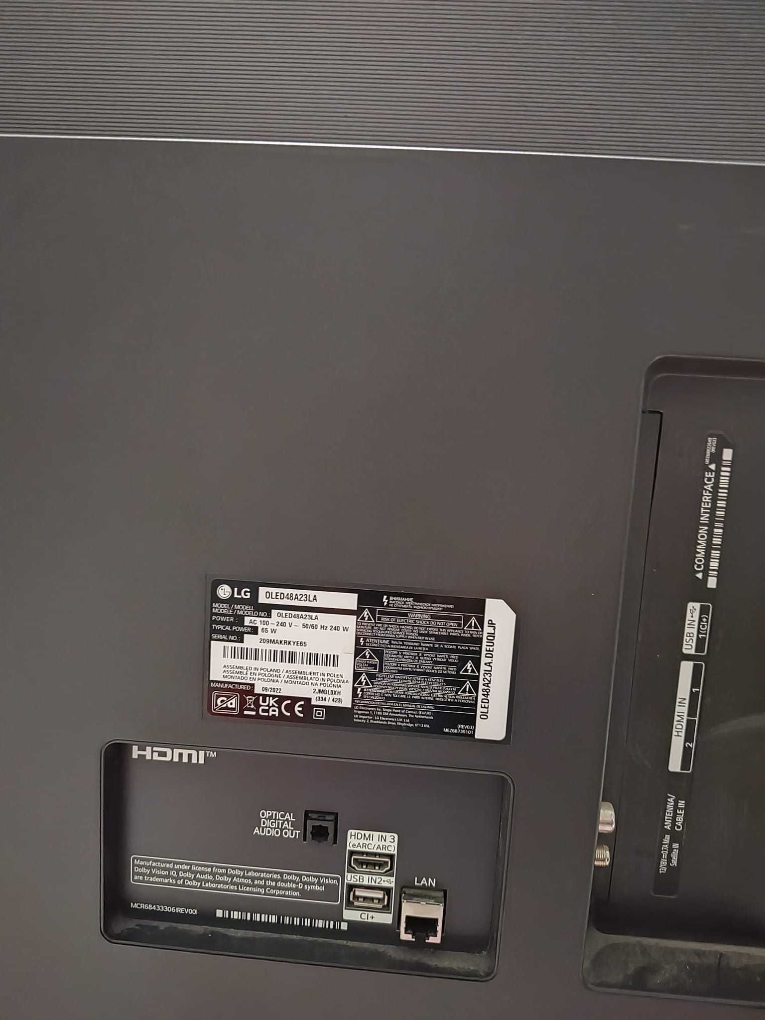 Vând OLED Smart LG 48A 23 LA Ultra HD 4K HDR 121 cm