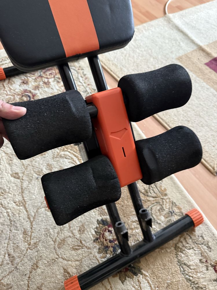Banca abdomene dual trainer+doua gantere reglabile