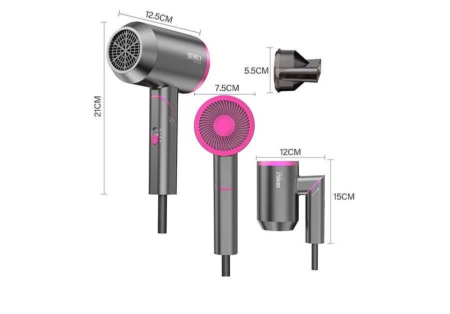 Професионален сешоар DEWILY D089 Йонно сгъваем сешоар Сешоар за коса