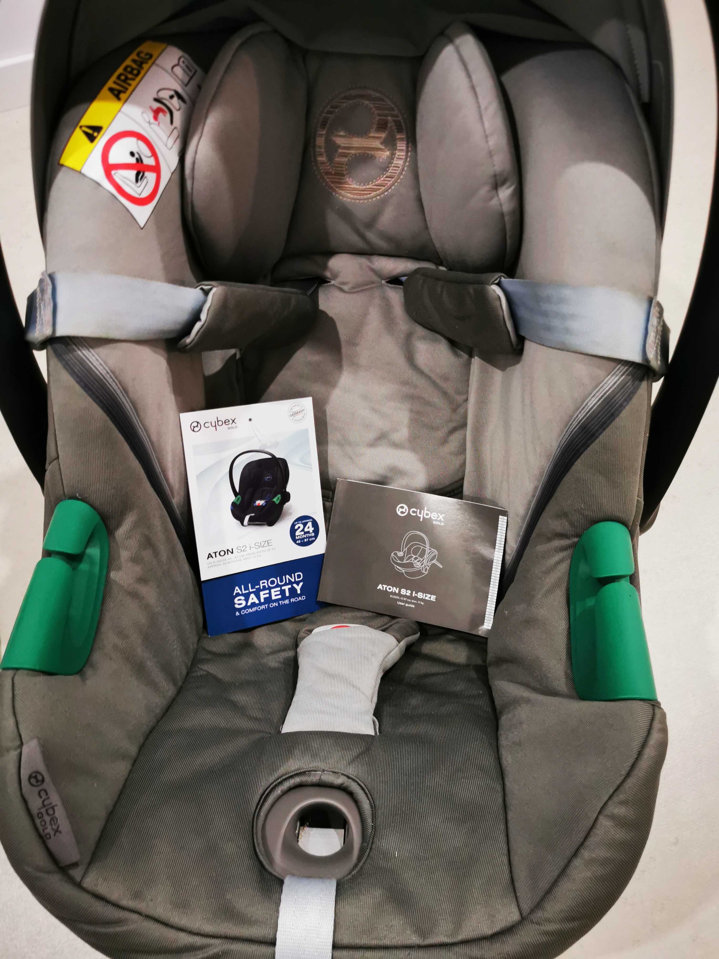 Scoica Cybex Aton S2 I-Size 45-87cm 0-24luni + Baza isofix + adaptori