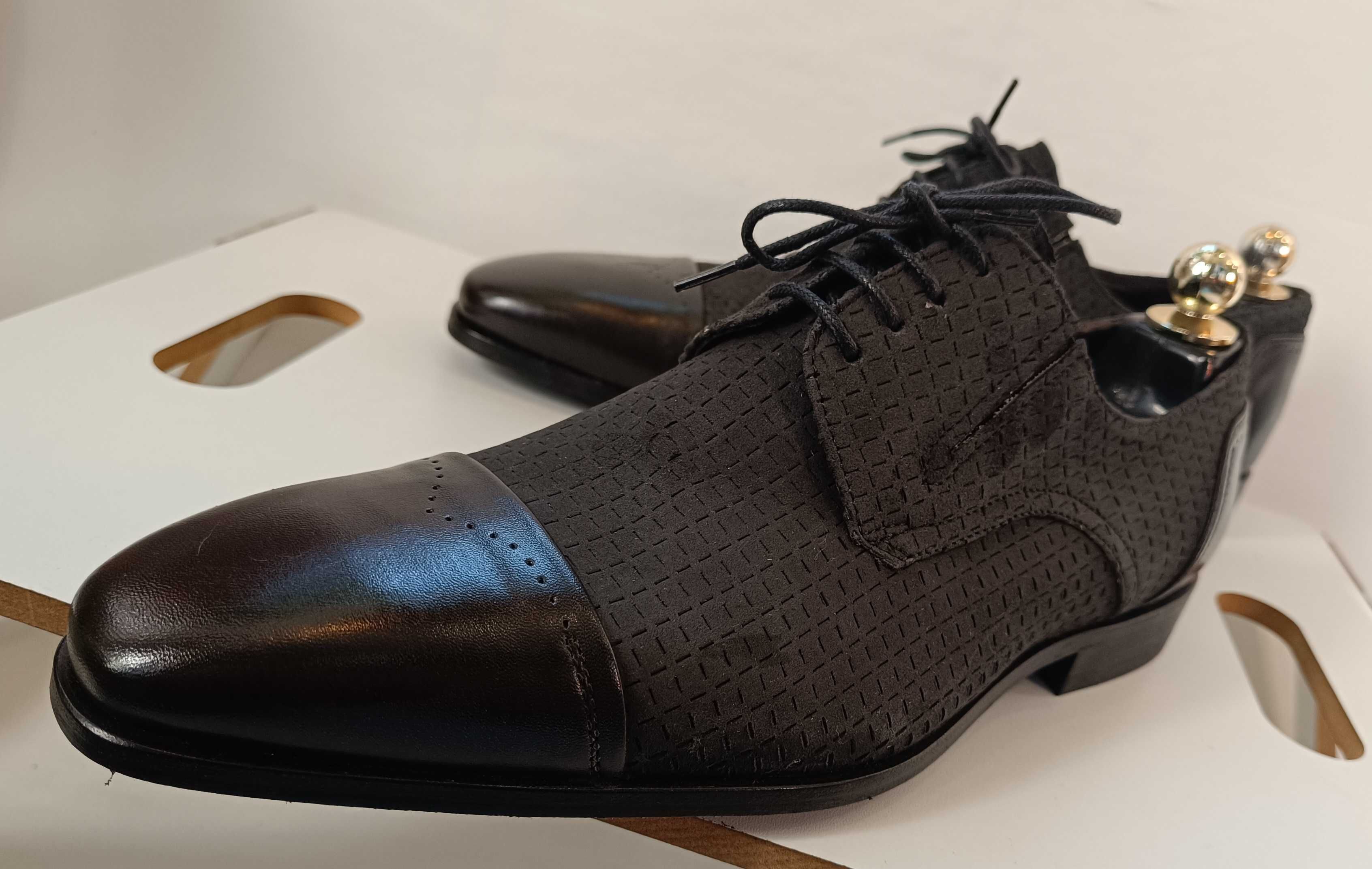 Pantofi derby 42 42.5 de lux GREVE NOI lucrati manual piele naturala