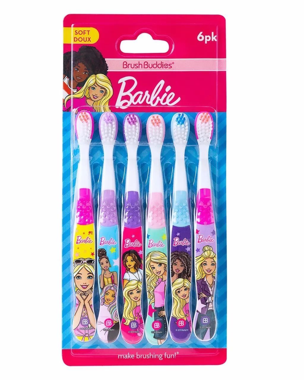 Brush Buddies 6 Pack Barbie Toothbrushes for Kids