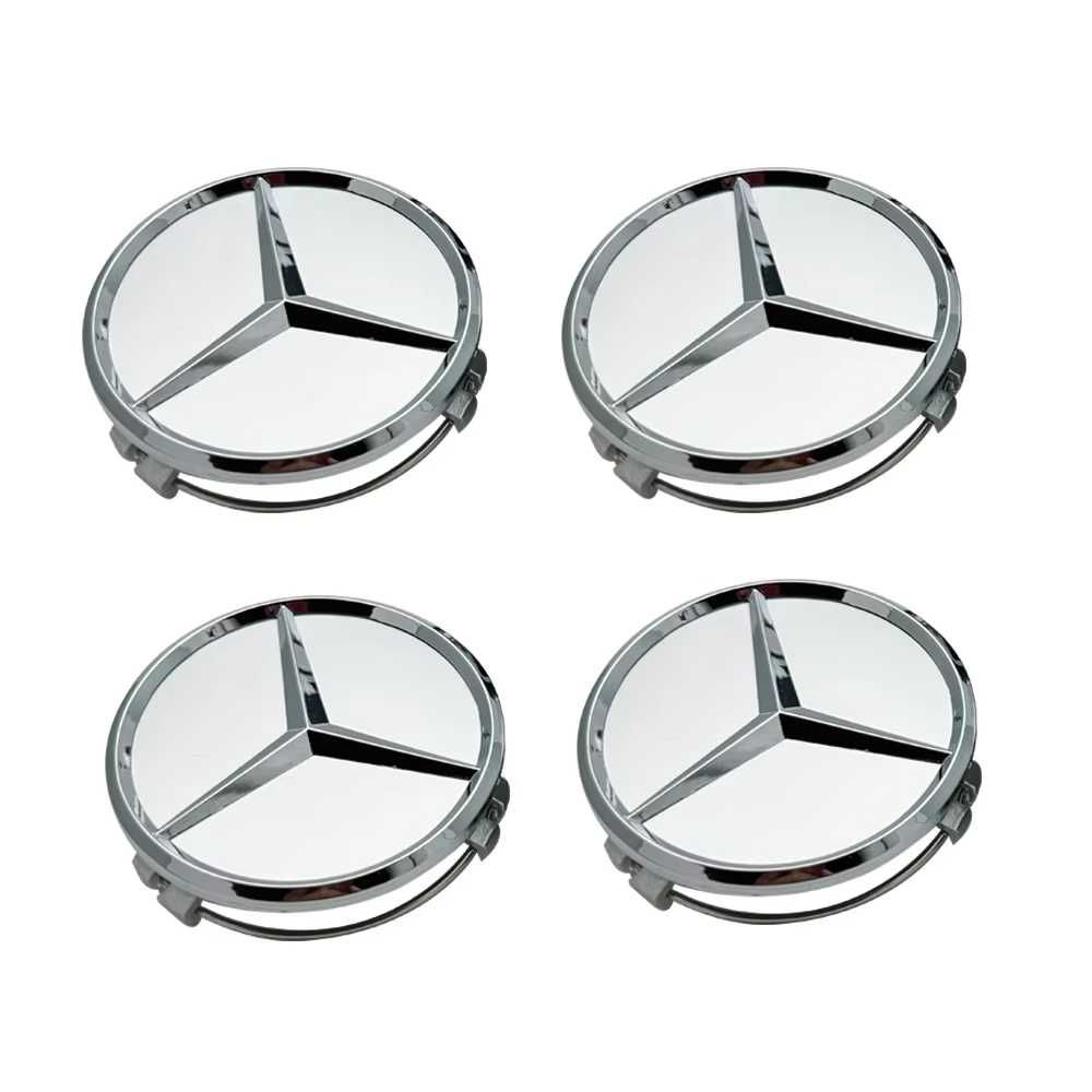 Капачки за джанти за мерцедес Mercedes 75мм сиви, хромиране