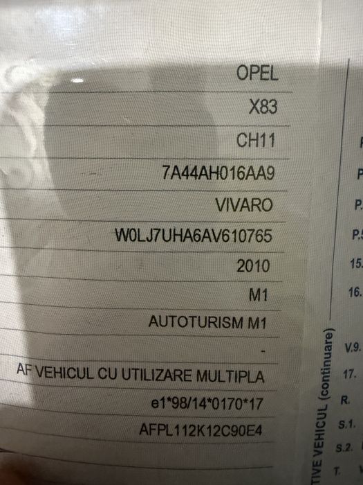 Vivaro/trafic 8+1 locuri 2010-299000 km