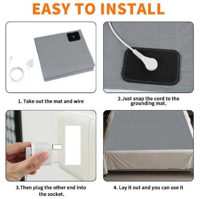 Заземяваща Aнтистатична Надматрачна Подложка Легло 10% Сребърни Нишки