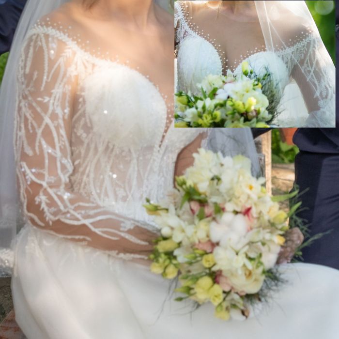 Rochie de mireasa, marime XS cu cerc si voal cadou