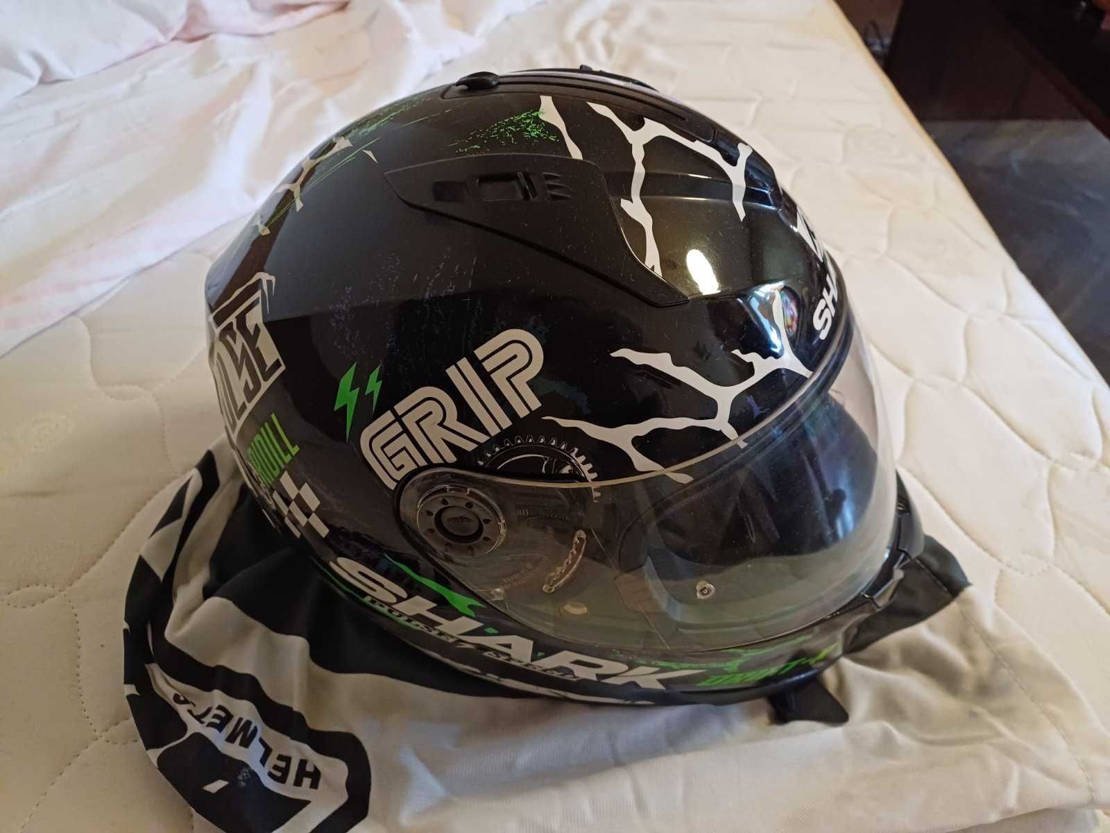 Каска за мотор: SHARK RIDILL DRIFT-R BLACK/GREEN размер: S